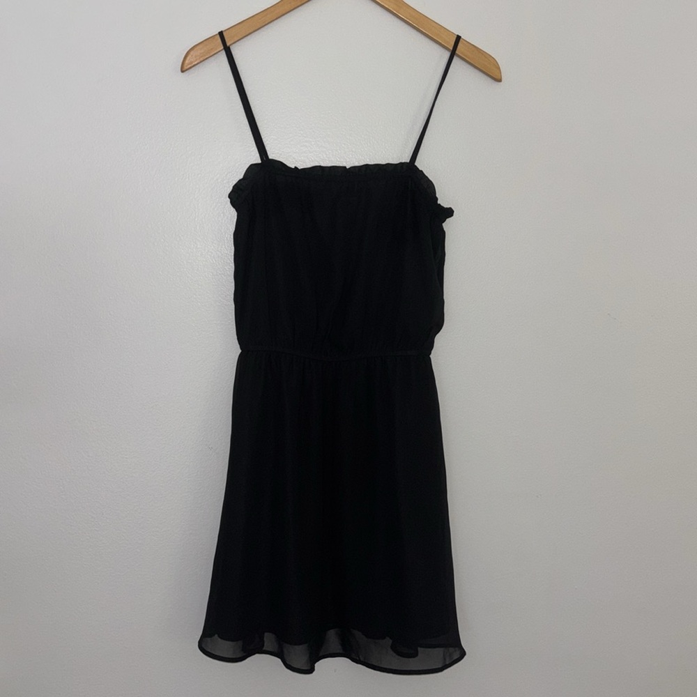 H&M Divided Spaghetti Strap Lined Black Babydoll Mini Dress Size 4